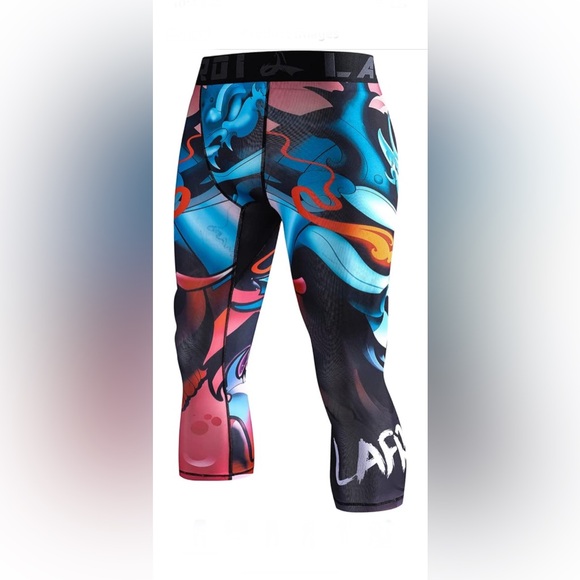 LAFROI Men's👱🏼‍♂️Compression Fit 3/4 Tights 👖w Pcoket/Non-PocketYSK10 Sz XL - Picture 1 of 8